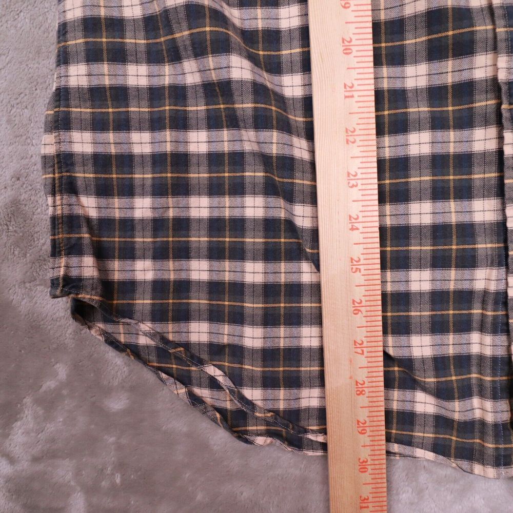 Ralph Lauren Classic Fit Black Beige Tartan Plaid Button Up shirt size Large - Picture 7 of 9